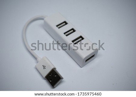 White USB hub, to connect more devices at the same time
