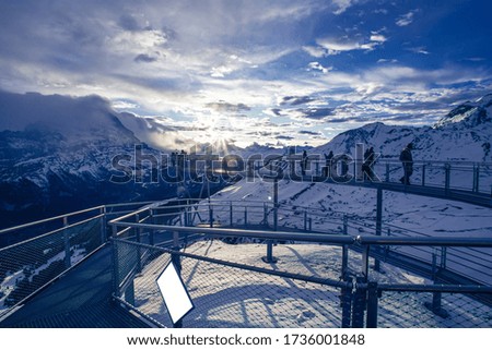 landscape of winter mountain view in Grindelwald, Switzerland.