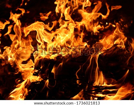 Image of burning flame black and red