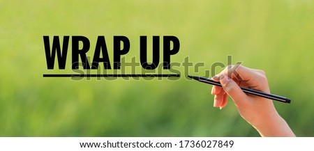 "Wrap up" on the green garden background Royalty-Free Stock Photo #1736027849