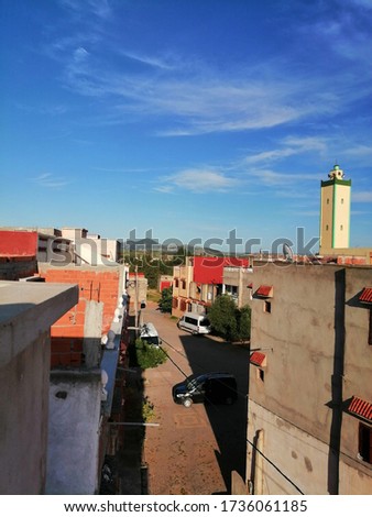 Picture of a mosque silo with a beautiful blue sky background