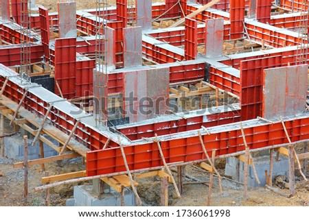 the ground structure after put on cement in to formwork of building.