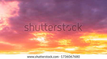 Bright and colorful sky at sunset