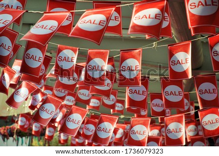 hanging sale paper for advertising