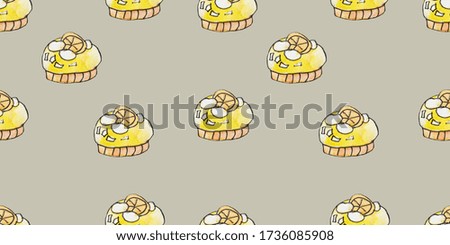 Watercolor seamless illustration of sweets.Dessert. Suitable for packaging design, sweet baking and much more.