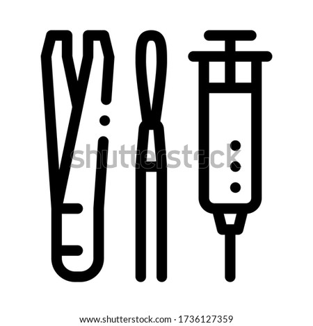 dermatological treatment instrument icon vector. dermatological treatment instrument sign. isolated contour symbol illustration