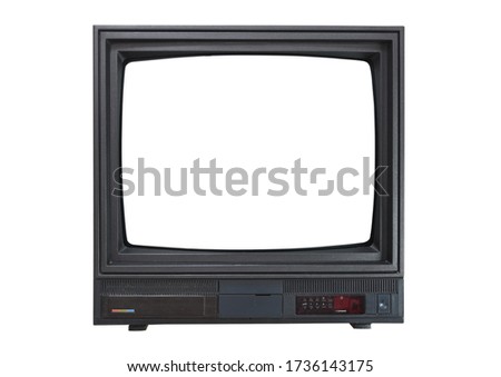 The old TV on the isolated.Retro technology concept. Royalty-Free Stock Photo #1736143175