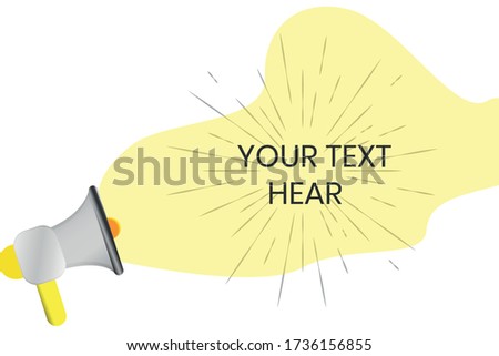 Big bright banner with a megaphone. Place for your text. Megaphone icon. Vector illustration.