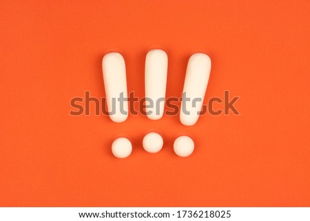 Three exclamation marks on red background. Important information concept, warning. Keep attention sign.  Royalty-Free Stock Photo #1736218025