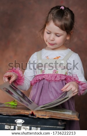                                little girl playing adventure travel