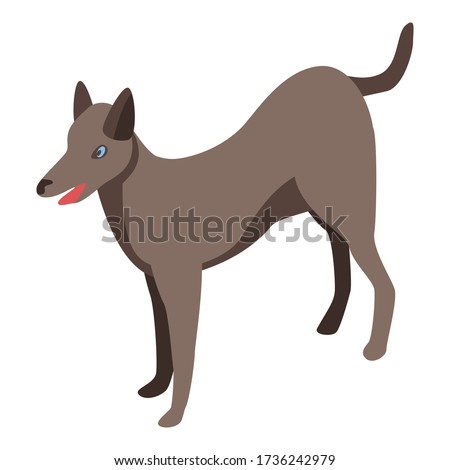 Brown dog icon. Isometric of brown dog vector icon for web design isolated on white background