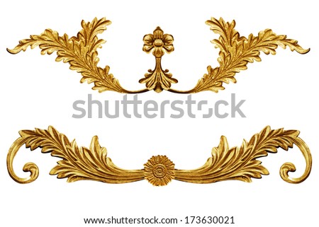 Ornament elements, vintage gold floral designs Royalty-Free Stock Photo #173630021