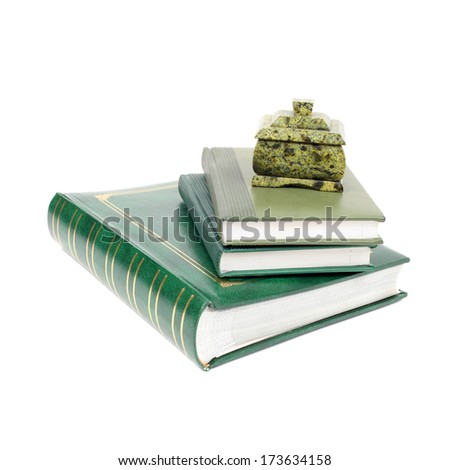 green foliant books and malachite casket