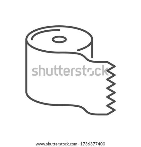 Toilet paper related vector thin line icon. Isolated on white background. Editable stroke. Vector illustration.