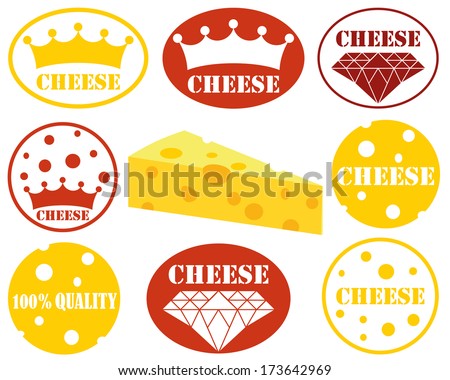Cheese logo. Isolated cheese on white background