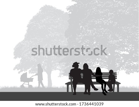 Outdoor recreation, people silhouettes. Conceptual illustration