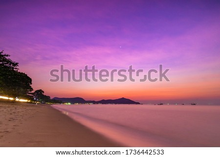 Natural colorful sky after sunset.Long exprosure picture style.