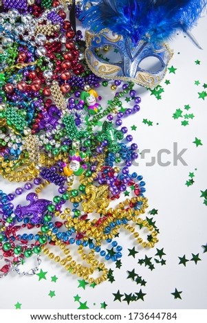 Mardi Gras Beads and Mask