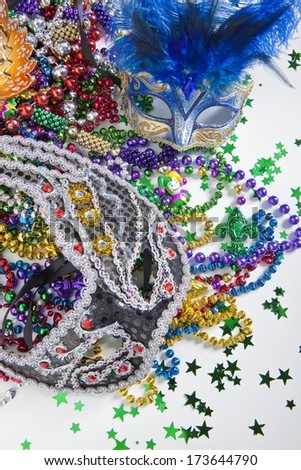 Mardi Gras Beads and Mask