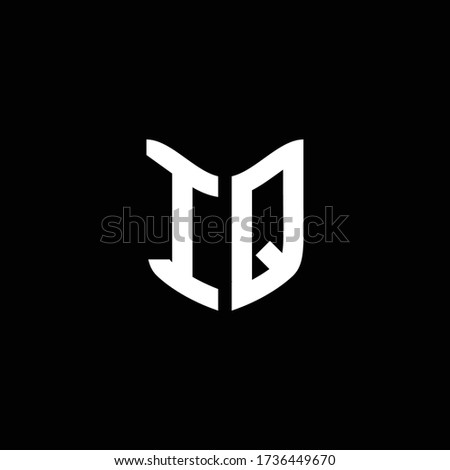 iq logo monogram with shield shape design template