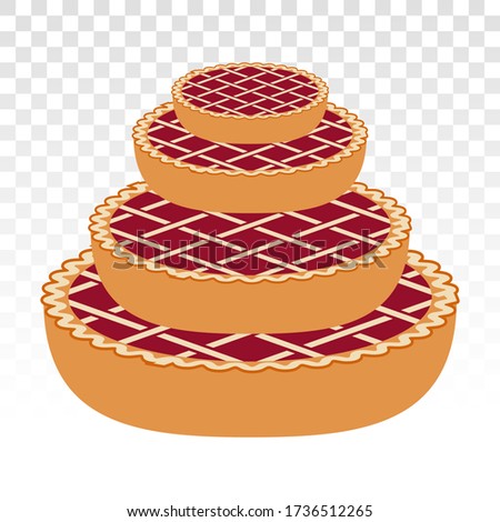 stack of apple pie cakes / cherry pie - flat icons for apps and websites