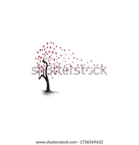 tree branch love logo vector illustratoins design