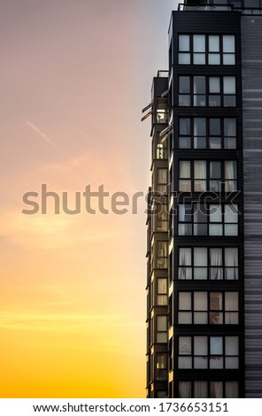 Beautiful Sun setting in Slough UK Royalty-Free Stock Photo #1736653151