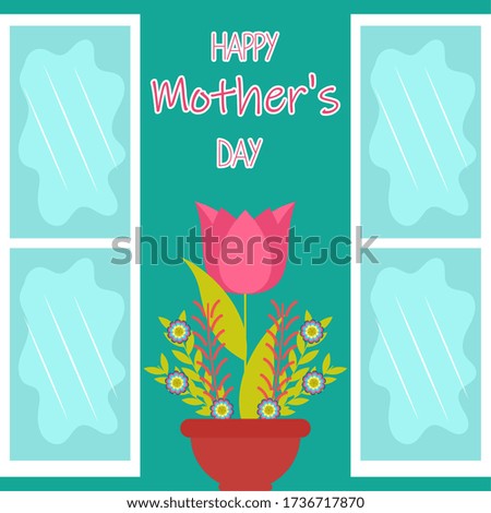 Happy mothers day card. Beautiful flowers bouquet - Vector