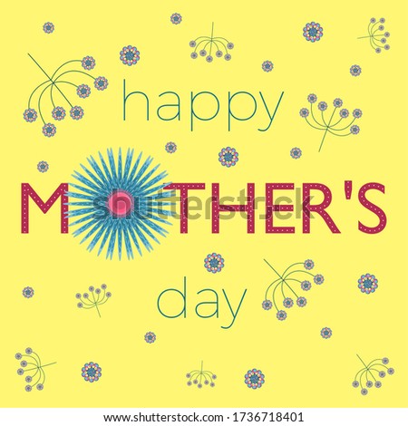 Happy mothers day card with flowers - Vector
