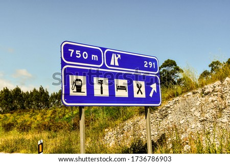 sign, photo as a background , in principado de asturias, spain europe