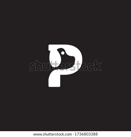 Letter P And Dog Head Logo Design Vector illustration stock , p dog logo , head dog letter P  Royalty-Free Stock Photo #1736803388