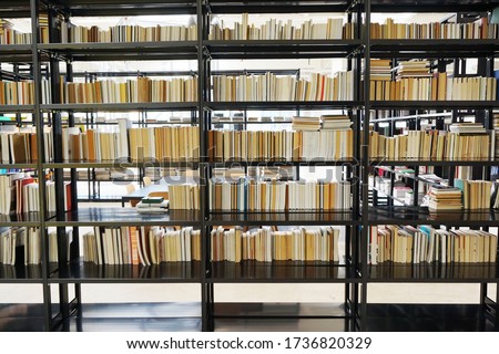 modern book depository texture with many books