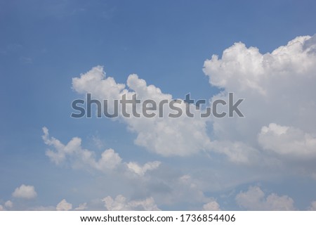 White cloud white blue sky. Soft picture