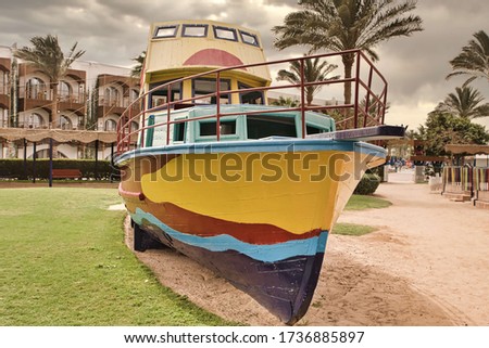 Sea boat on the beach
