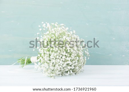 Bouquet of the beautiful gypsophila Royalty-Free Stock Photo #1736921960