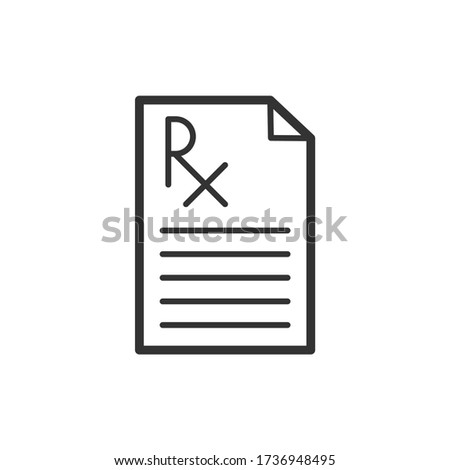 Prescription outline icon. Medicine and healthcare, medical support sign. Vector illustration.