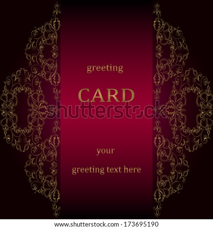 Vintage greeting cards in Victorian style. Vector