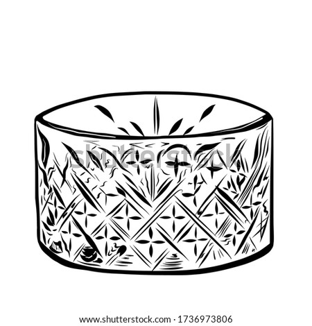 Timeless bowl hand drawn vector doodle illustration isolated on white background 