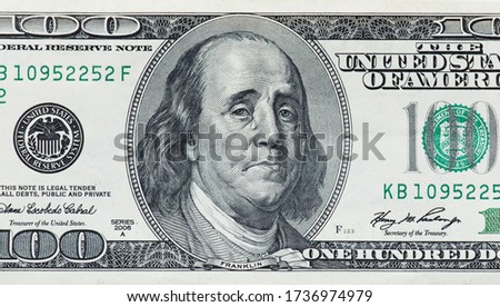 Concept showing devaluation of american dollars by Quantitative easing programme - crying Benjamin Franklin Royalty-Free Stock Photo #1736974979