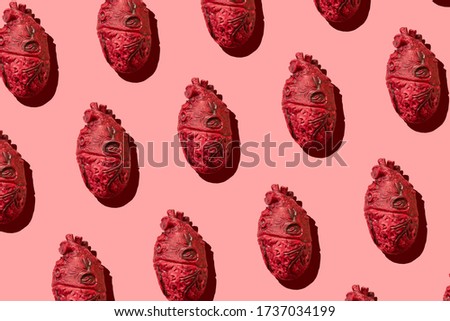 rubber hearts pattern on pink background fun backdrop for halloween