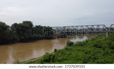 Railway bridge in the Bengawan Solo River