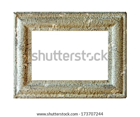 stone empty picture frame Isolated on white background.