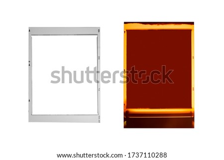 Medium format color film frame.With white space.
