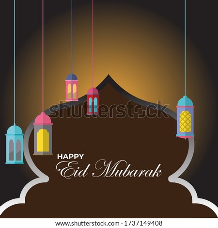 Bogor, Indonesia, May 21 2020 : Happy Eid mubarak background illustration vector