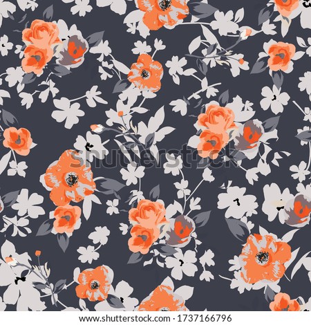 Trendy Floral pattern. Botanical Motifs. Seamless vector texture for fashion prints. 