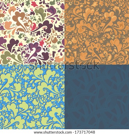 pattern of colored curls. excellent floral background
