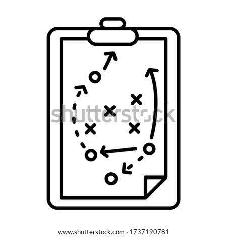 Football coach strategy board - outline icon design - vector illustration Royalty-Free Stock Photo #1737190781