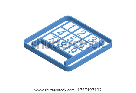 Struck out blue isometric icon illustration