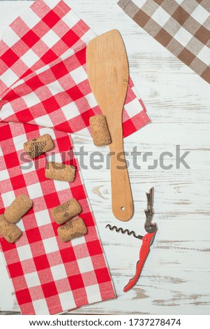 kitchen towel on a wooden background
