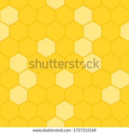 Seamless of abstract honeycomb with hexagon grid cells on yellow background vector.